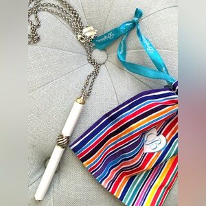 New with tag long chain Brighton Necklace with white pen.